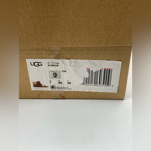 UGG Briena Hi Top Sneaker Camel Color Size 9 with UGG Sheepskin Care Kit - Picture 6 of 10